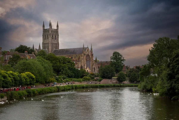 Editorial Worcester August 11Th 2021 Worcester Cathedral Anglican Cathedral Worcester — 图库照片