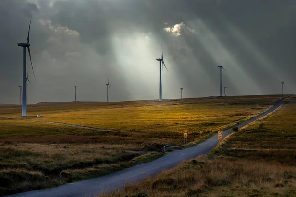 Mynydd Betws Parque Eólico Tierra Común Este Ammanford Carmarthenshire Gales — Foto de Stock