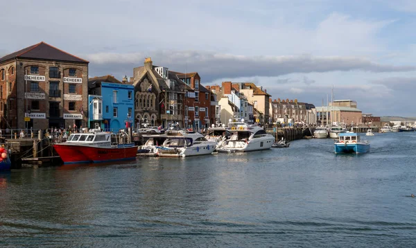 Redaktionell Weymouth Storbritannien September 2021 Arbetande Fiskebåtar Förtöjda Vid Custom — Stockfoto