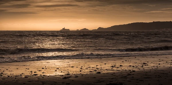 Swansea bay i latarnię morską Mumbles — Zdjęcie stockowe