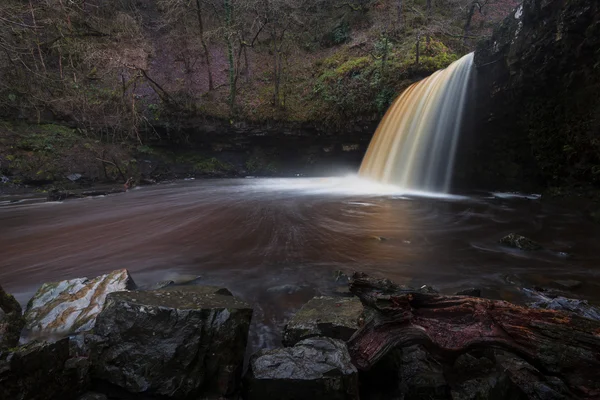 Lady Falls Sgwd Gwladus i full gång — Stockfoto