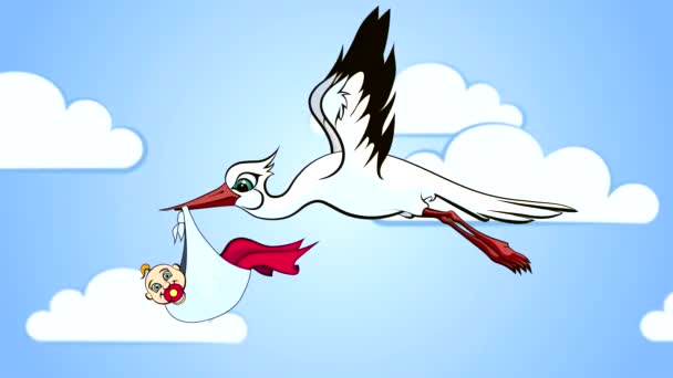 Stork and Baby (seamless loop)