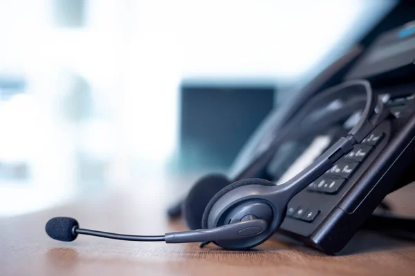 Kommunikationsunterstützung Call Center Und Kundenservice Helpdesk Voip Headset Für Das — Stockfoto