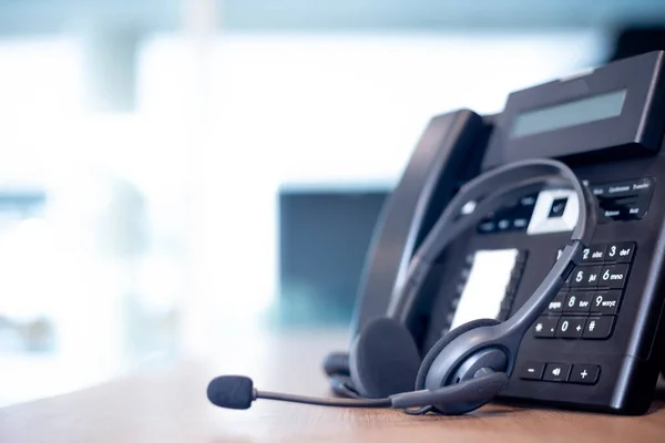Soporte Comunicación Call Center Servicio Atención Cliente Auriculares Voip Para — Foto de Stock