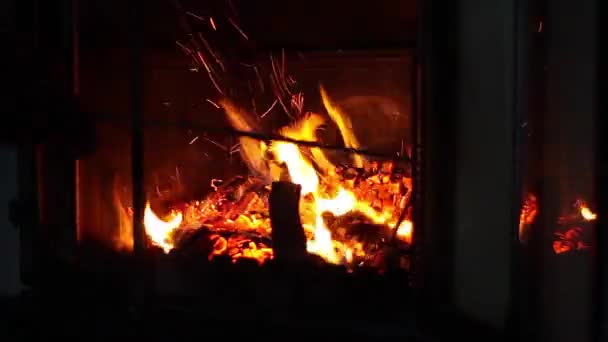 Flamme dans la cheminée — Video