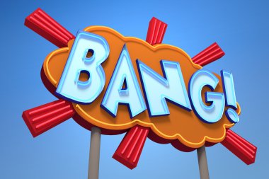 BANG! Sound Effect Neon Sign clipart
