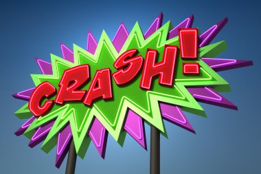 CRASH! Sound Effect Neon Sign clipart