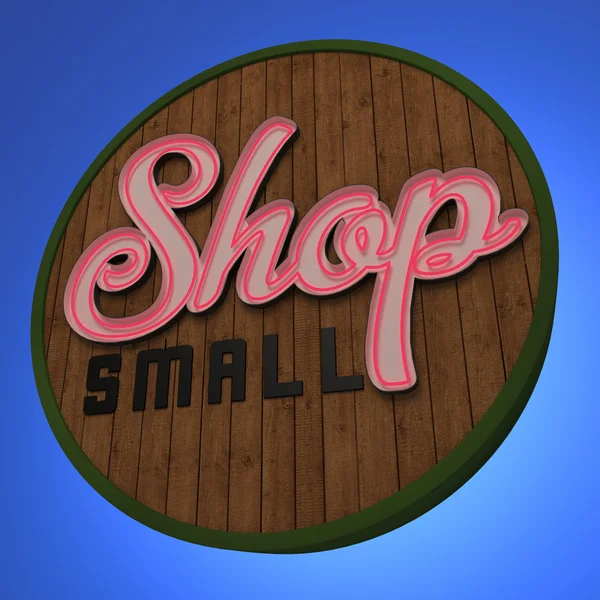 Shop Small Neon Sign — Stock Photo, Image