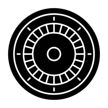 Pürüzsüz siyah-beyaz renk şemasına sahip modern dairesel bir tasarım ikonu, radyal çizgiler ve şekillerden oluşan bir silüet, görsel olarak çarpıcı ve zarif bir grafik ögesi oluşturur.