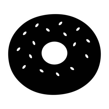 Silüet bir donutun basit ama cezbedici bir çizimi,