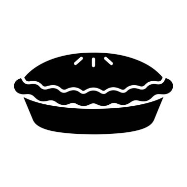 Beyaz zemin üzerinde basit bir turta silueti, grafik tasarımı, illüstrasyon ve dijital sanat projelerinde ticari kullanım için mükemmeldir..