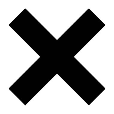 Görüntü, temiz beyaz arkaplanda çarpıcı bir görsel etki yaratan büyük bir siyah X sembolü içerir. X 'in silueti kalın ve modern, grafik tasarım, markalaşma ve dijital sanatta kullanılmak için mükemmel..