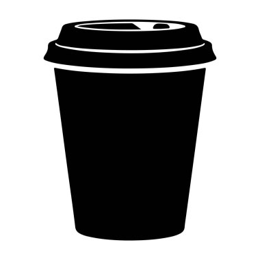 Beyaz arka planda sade kahve fincanı siluetinin minimalist bir çizimi, grafik tasarım, marka ve reklamcılık için mükemmel, basit ve modern bir estetik içeriyor..