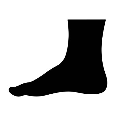 Siyah çorap silueti temiz beyaz bir arkaplana karşı, tasarım ve moda kullanımı için idealdir, basit ama zarif bir şekil ve biçime sahiptir..