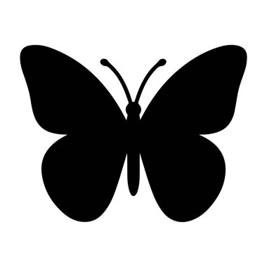 Siyah bir kelebek silueti, tasarım projelerinde, grafik çizimlerinde ve sanatsal eserlerde kullanılmak için ideal, bir kelebeğin siluet modunda basit ama çarpıcı bir görsel temsilini içerir..