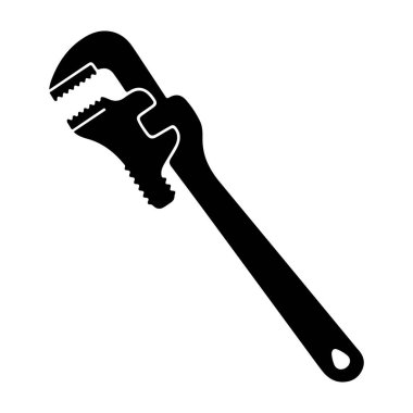 Bir ayarlanabilir anahtar silueti, nesneleri yakalamak ve bükmek için kullanılan çok yönlü bir araç, temiz beyaz bir arkaplana karşı ayarlanmış, onu ticari ve tasarım uygulamaları için ideal hale getiriyor.