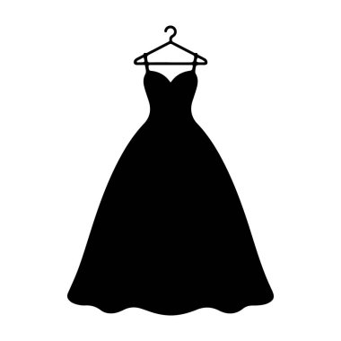 Bu çarpıcı siyah gece elbisesi bir askıda sergileniyor, zarif tasarımı ve basitliği vurgulanıyor, resmi etkinlikler ve ticari fotoğrafçılık için mükemmel.