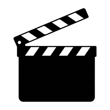 Film editörleri için ses ve görüntü senkronizasyonu için net bir görsel ve işitsel belirteç oluşturmak için kullanılıyor ve bu resim silüet içinde klasik bir siyah-beyaz klasörü gösteriyor.