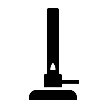 Modern bir masa lambasının silüeti, temiz beyaz arka planda, ticari ve ticari kullanım için mükemmel, parlak ve çağdaş bir tasarım sergiliyor..