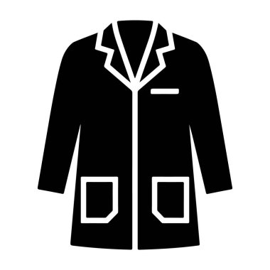 Silüet şeklinde parlak bir iş ceketi, kurumsal ve profesyonel ayarlar için mükemmel, temiz ve modern bir tasarım sergiliyor..