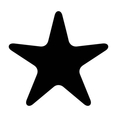 Siyah yıldız silueti beyaz bir arkaplanda belirgin bir şekilde görünür ve modern tasarım uygulamalarında kullanılabilecek çarpıcı bir görsel karşıtlık yaratır..