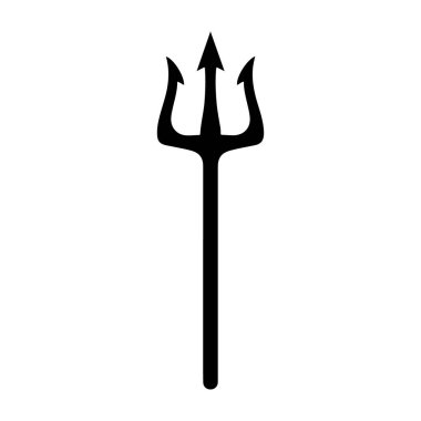 Mızrağın silüeti beyaz arka planda göze çarpıyor, keskin çatalları ve çarpıcı bir görüntü oluşturuyor. Bu güçlü sembol mitolojik bir efsaneyi ve su macerasını çağrıştırıyor..