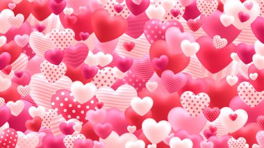 Red Pink Hearts Background