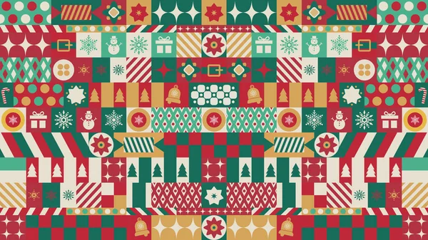 Renkli Noel Geometrik Arkaplanı