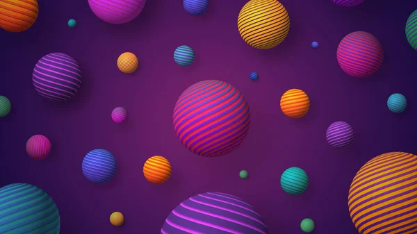  Renkli küreler ve Mor Arkaplan