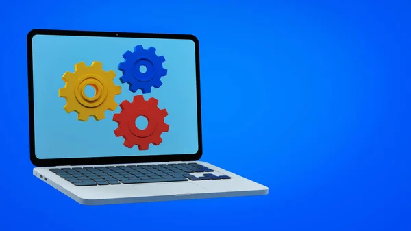 dizüstü bilgisayar ekranında gears ile 