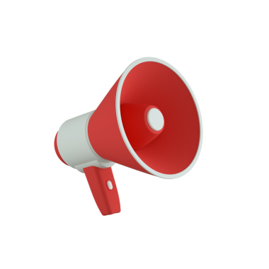 Alfa kanallı kırmızı megafon.