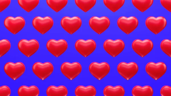 Kırmızı Kalpler Mavi Arkaplan