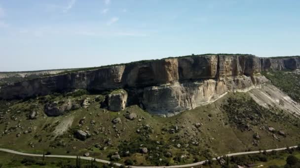 Ruinas Una Antigua Ciudad Cueva Una Roca Desde Una Vista — Vídeos de Stock