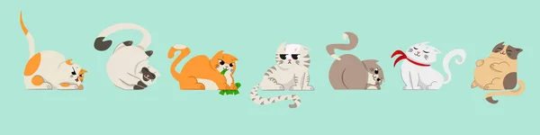 Cómo Verían Los Pecados Capitales Fueran Representados Por Gatos Imagen — Vector de stock