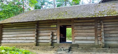 orman içinde ahşap kulübe
