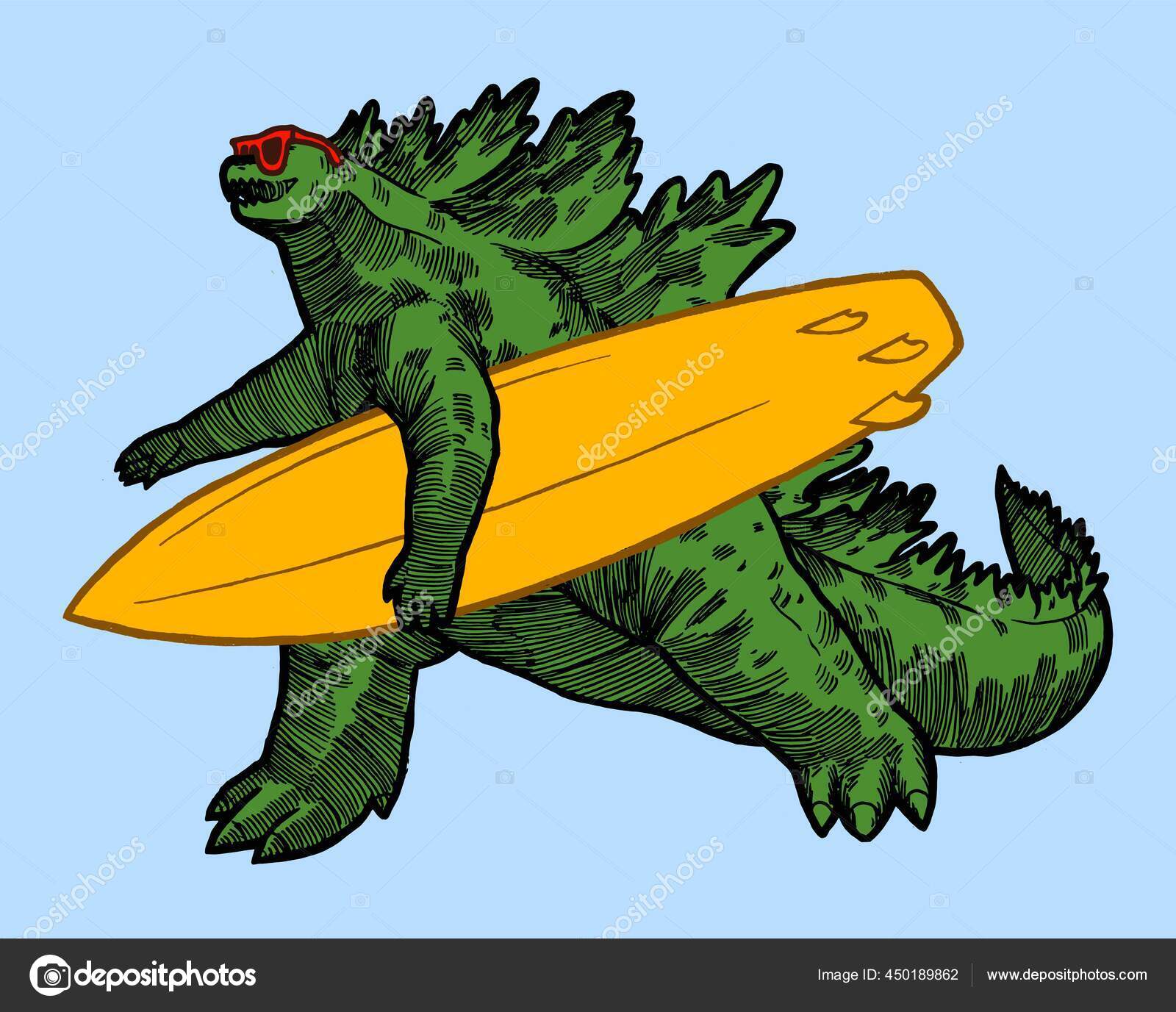 Desenho pixelado t-rex com sabre de luz na mão verde