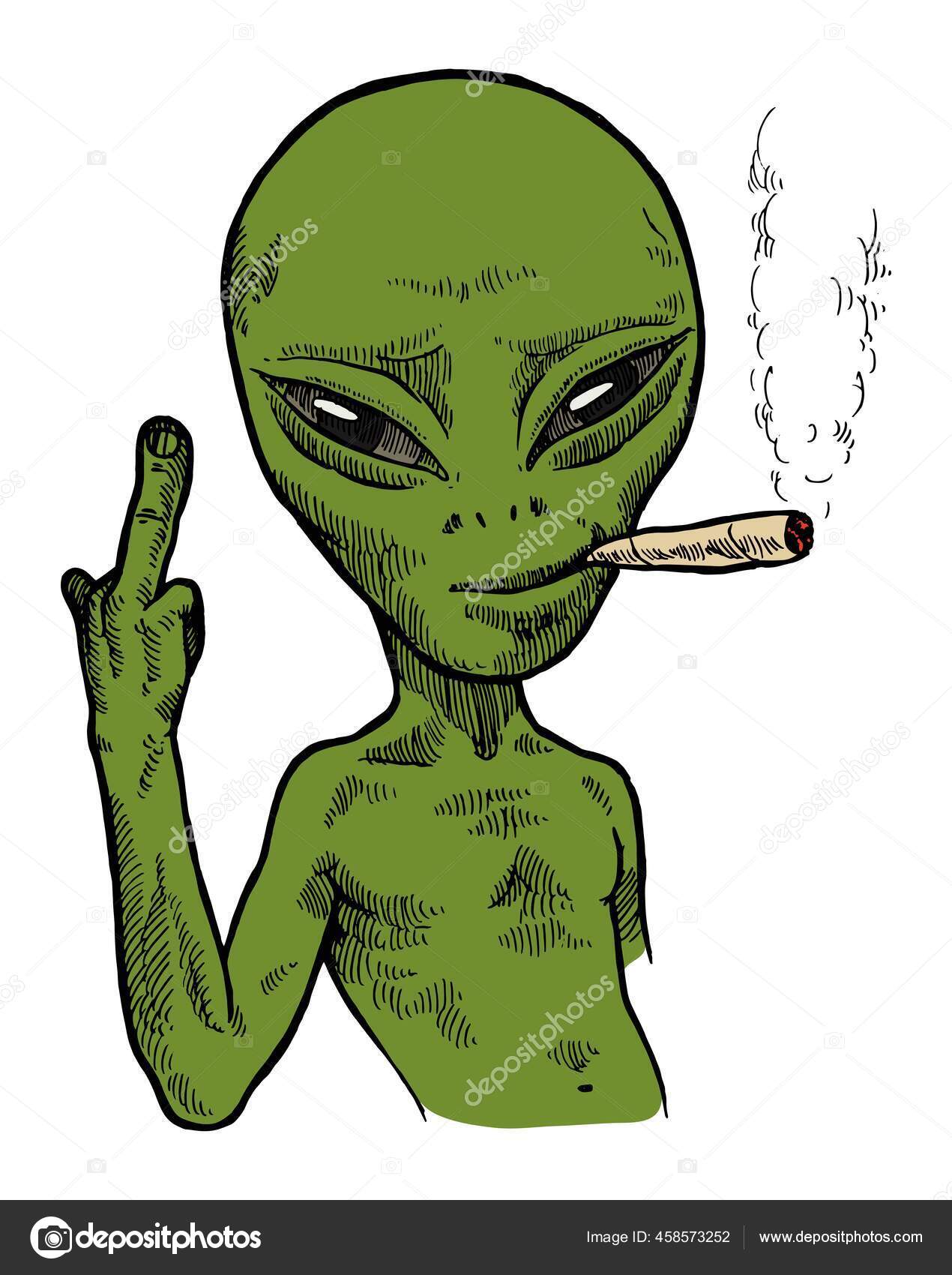 Desenho Animado Alienígena Fumando Maconha PNG , Erva, Arte, Obra De Arte  Imagem PNG e PSD Para Download Gratuito