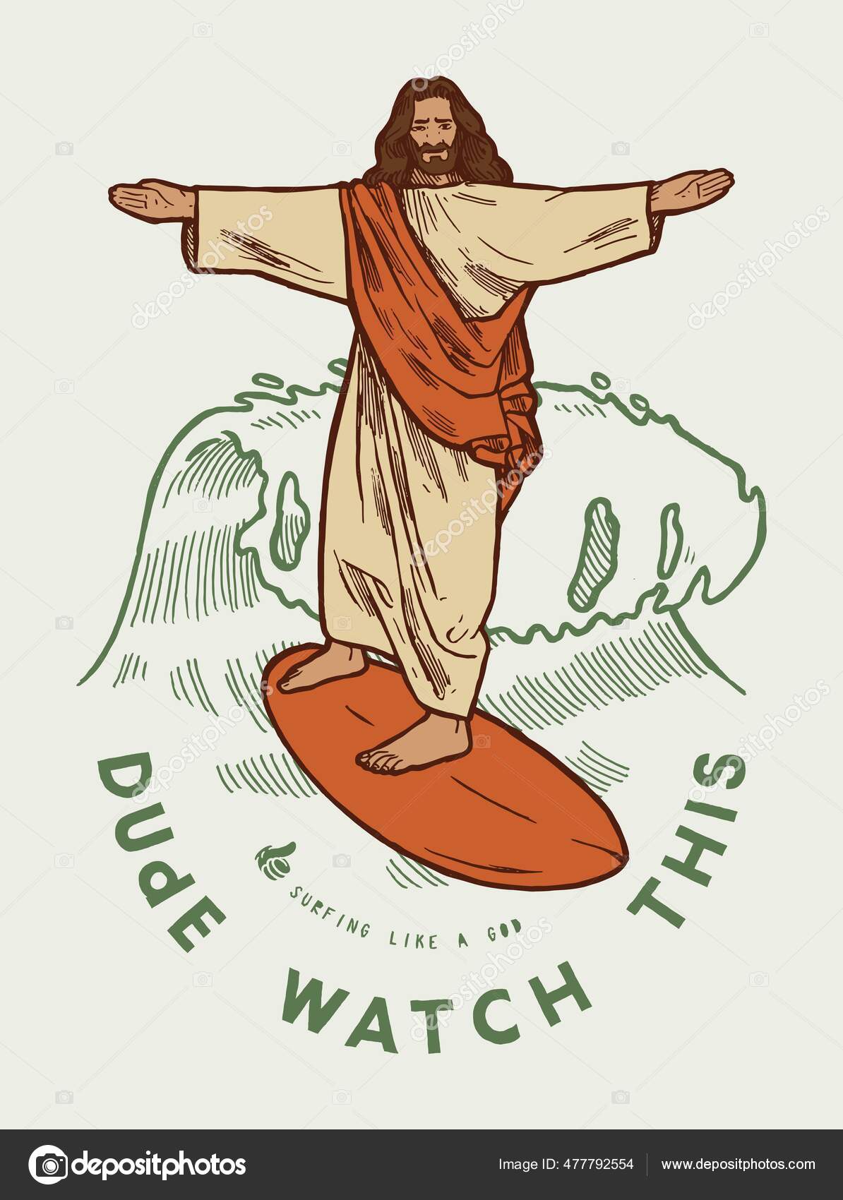Jesus Surfing Funny Shirt Print Christian God Standing Surfboard Dude Stock Vector Image by ©handdraw #477792554 Jesus Surfing Funny Shirt Print Christian God Standing Surfboard Dude Stock Vector Image by ©handdraw #477792554