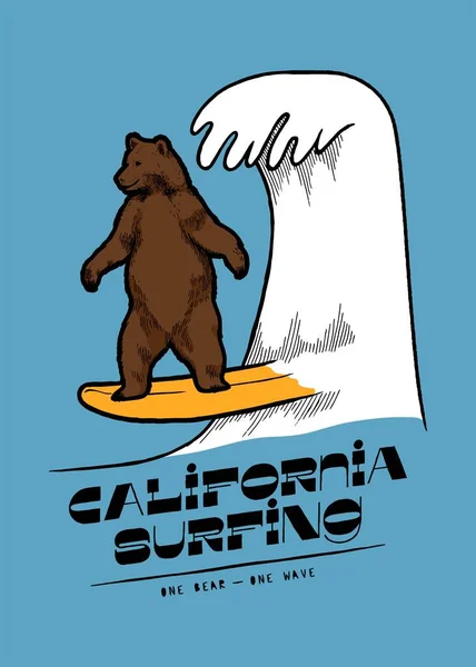California Surfing Bearストックベクター ロイヤリティフリーcalifornia Surfing Bearイラスト Depositphotos