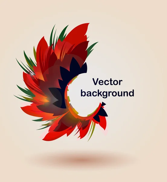 Flor roja otoñal abstracta — Vector de stock