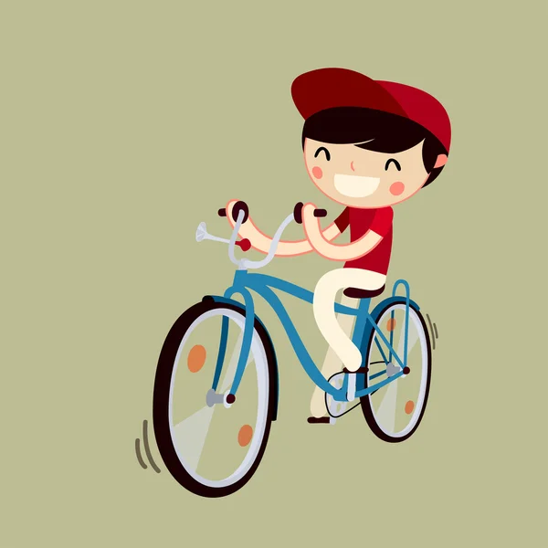 Boy riding bicycle — Stock Vector