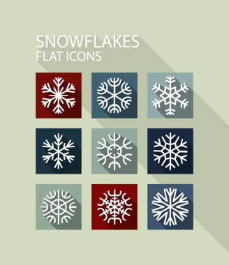 düz retro kar taneleri kümesi