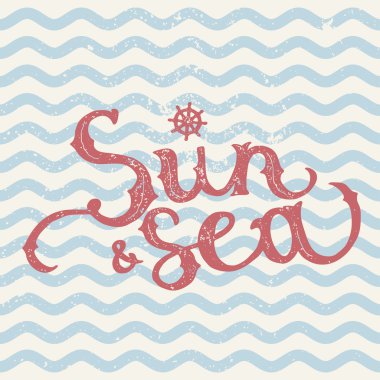 Güneş ve deniz deniz yazı.