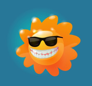 Güneş karakter güneş gözlüğü