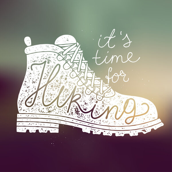 Время для прогулок каллиграфическим шрифтом
