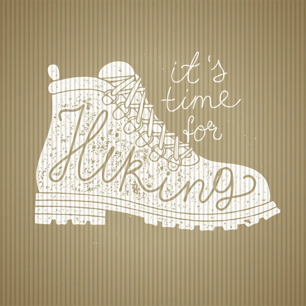 Time for hiking lettering — Stock Vector