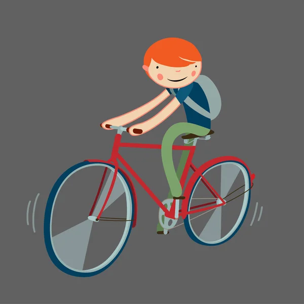 Велосипед їзда хлопчик — стоковий вектор