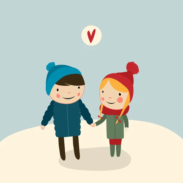 Valentine couple on date walking — Stock Vector