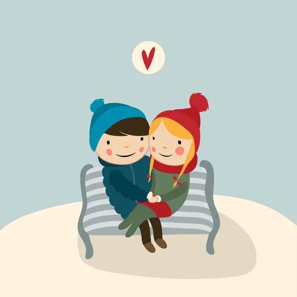 Cute valentine couple — Stock Vector