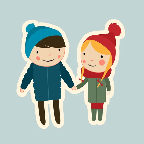 Valentine couple on date walking — Stock Vector